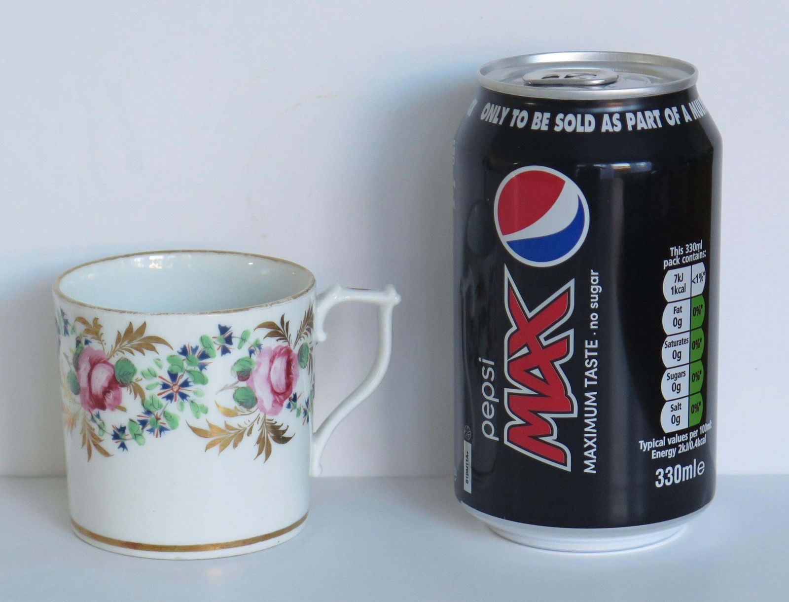 photo for sale Georgian Derby Coffee Can Hand Painted Roses By John Stanesby, Ca. 1810