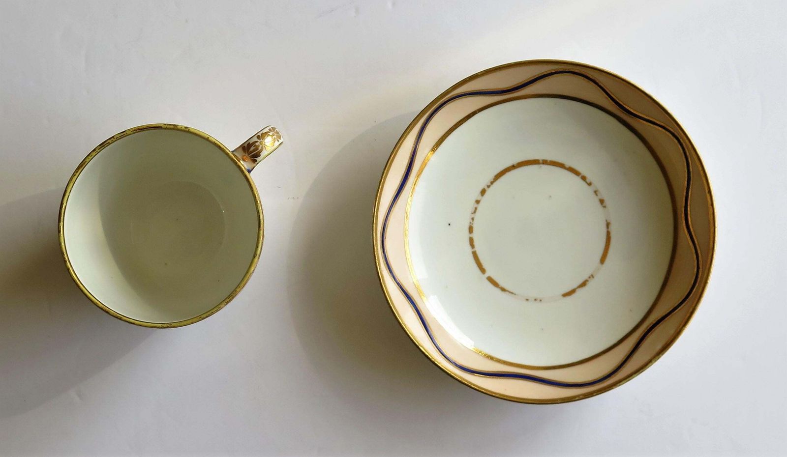 Early Derby Porcelain Cup & Saucer Rare Pattern 128 Puce Crown Marks, Circa 1795 photo vinterior