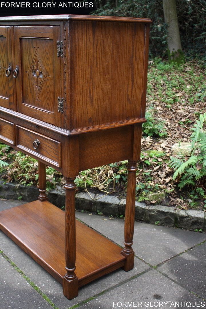 Furniture A Jaycee Autumn Gold Carved Oak Drinks / Cocktail / Wine Cabinet photo