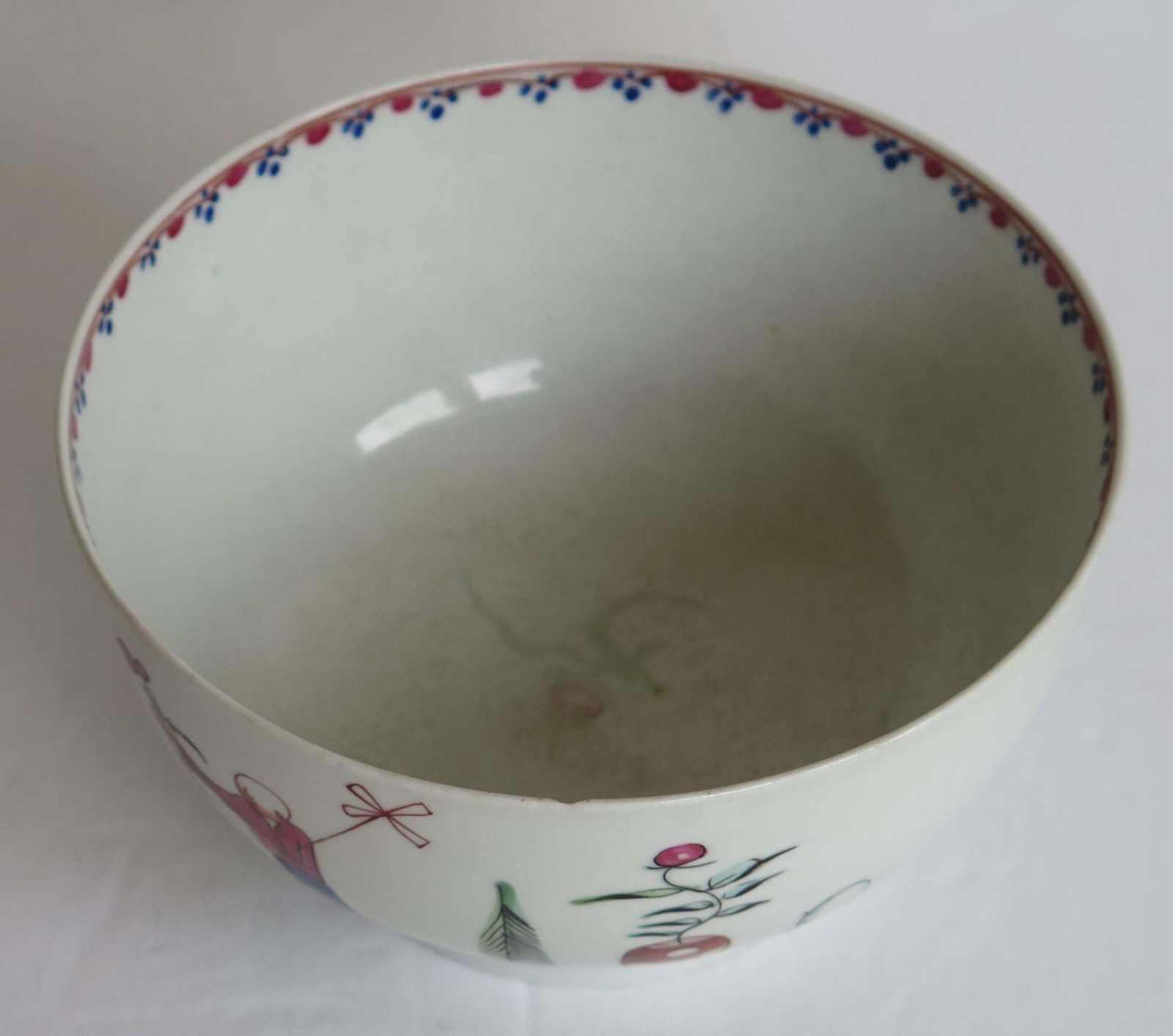 Georgian New Hall Porcelain Bowl Lady With Parasol Pattern No. 20, Circa 1790 photo Home Decor