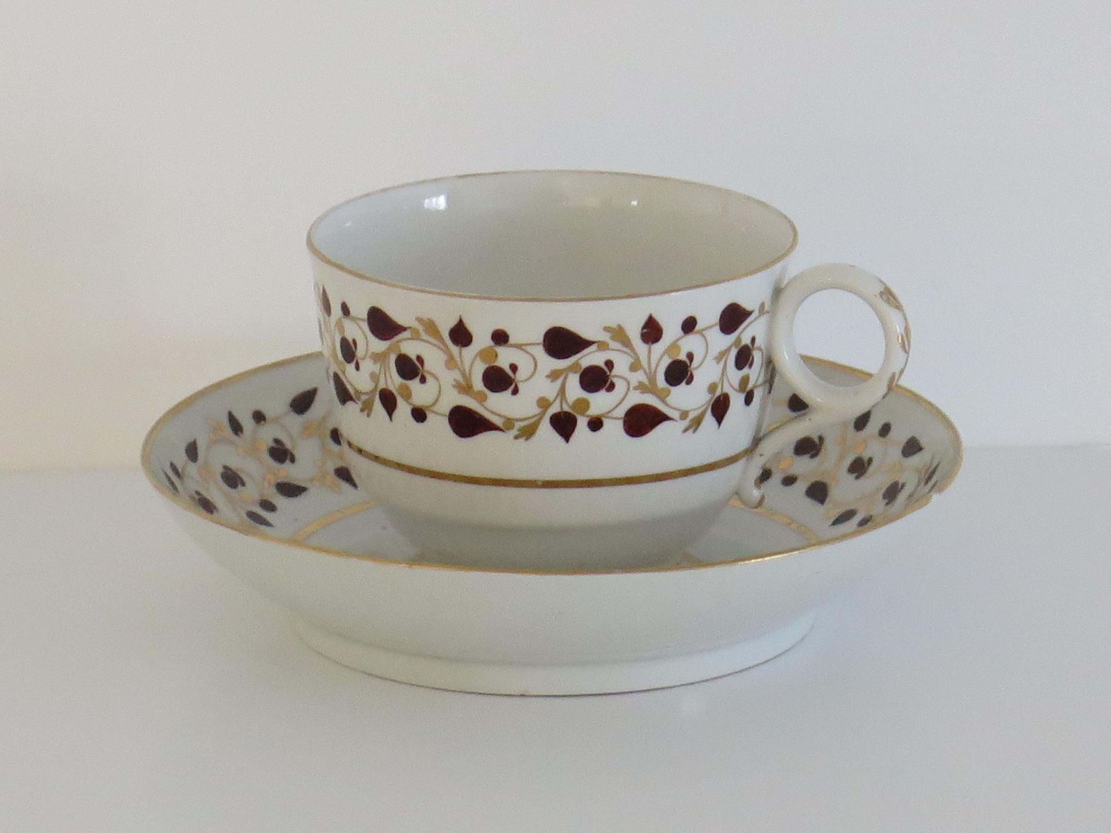 Worcester Barr Flight & Barr Period Porcelain Tea Cup & Saucer Duo, Circa 1810 photo furniture
