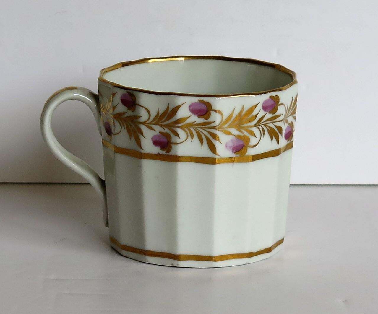 Georgian Coalport Porcelain Trio Hand Painted And Gilded, Circa 1790 1800 photo vintage