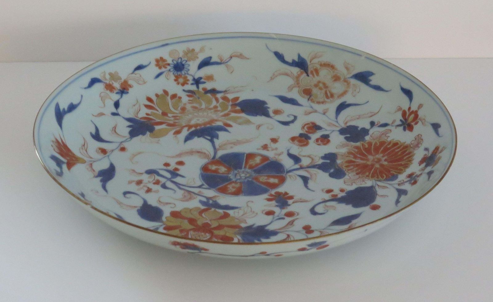 Chinese Kangxi Mark & Period Very Large Imari Dish Or Plate Porcelain, Ca 1710 photo vinterior
