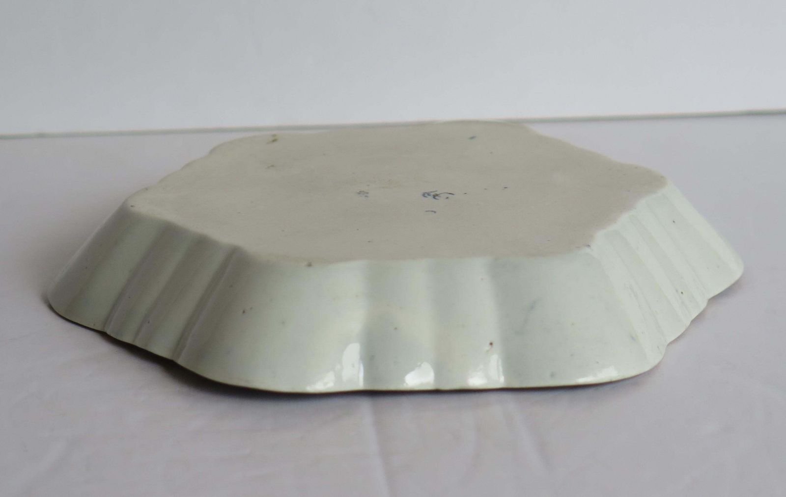 photo furniture First Period DR. Wall Worcester Porcelain Teapot Stand Fisherman Ptn, Circa 1775