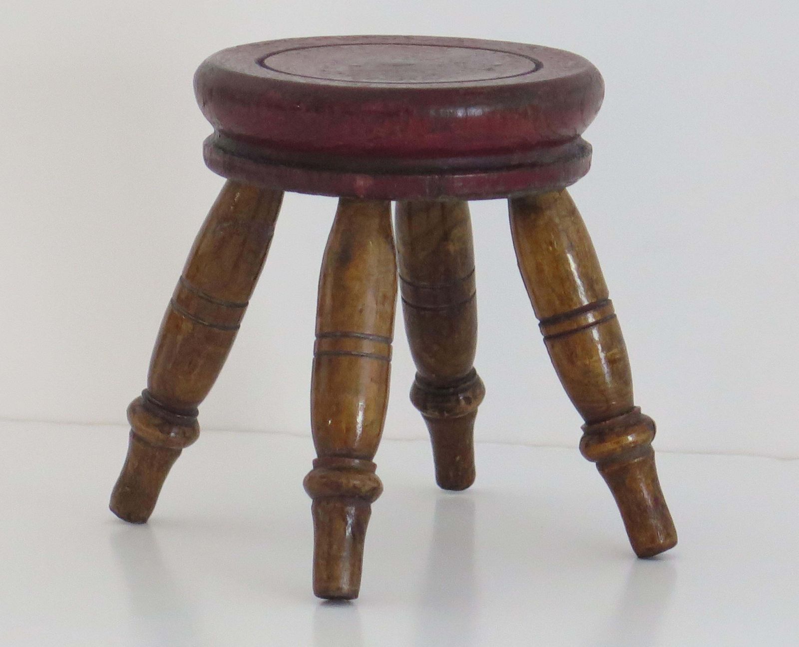 Rare Small Candle Stand Or Stool Hand Turned Wood, English Victorian Circa 1850 photo Home Decor