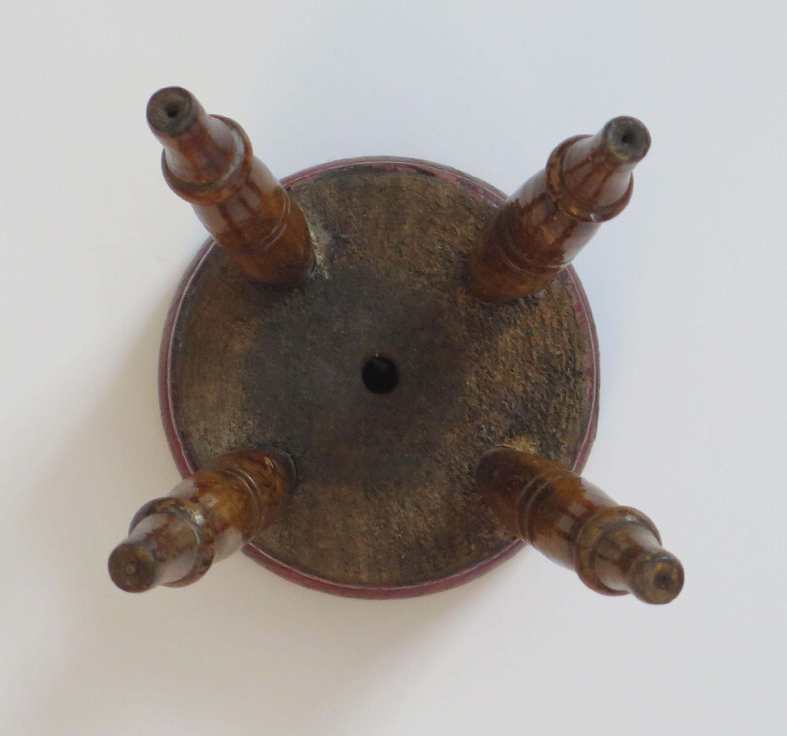 Rare Small Candle Stand Or Stool Hand Turned Wood, English Victorian Circa 1850 photo buy