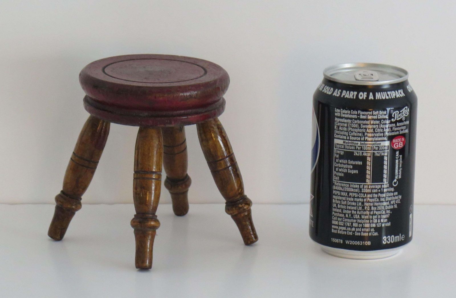 Home Decor Rare Small Candle Stand Or Stool Hand Turned Wood, English Victorian Circa 1850 photo