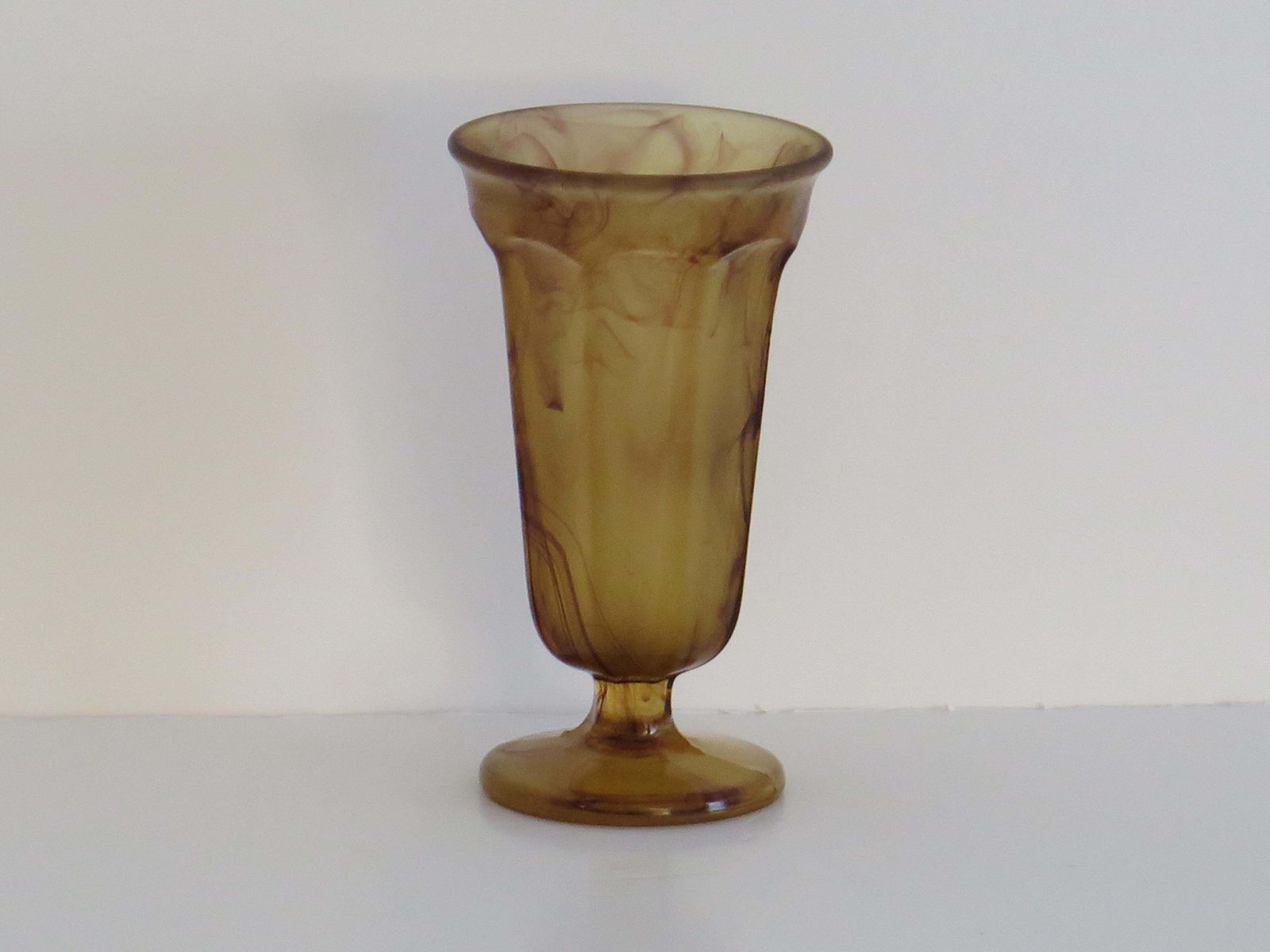 Art Deco Glass Vase By George Davidson In Amber Cloud Glass, Circa 1930s photo furniture