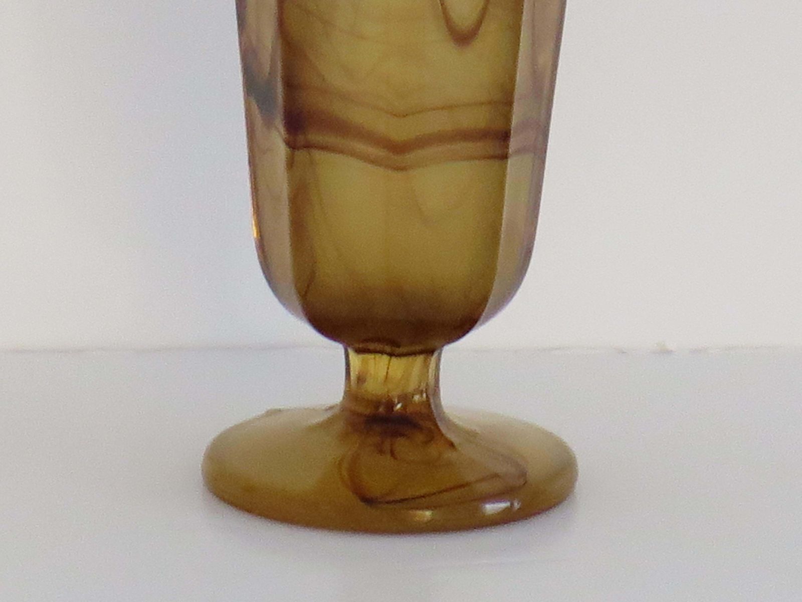 photo furniture Art Deco Glass Vase By George Davidson In Amber Cloud Glass, Circa 1930s