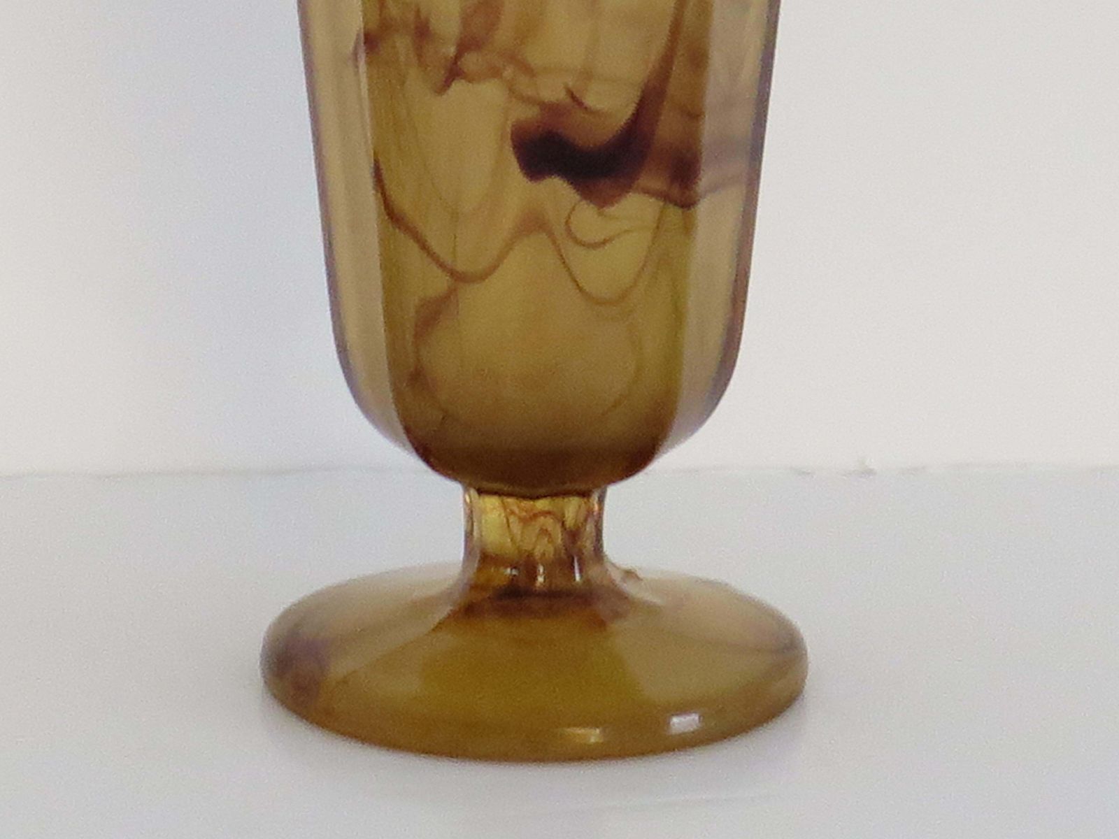 photo for sale Art Deco Glass Vase By George Davidson In Amber Cloud Glass, Circa 1930s