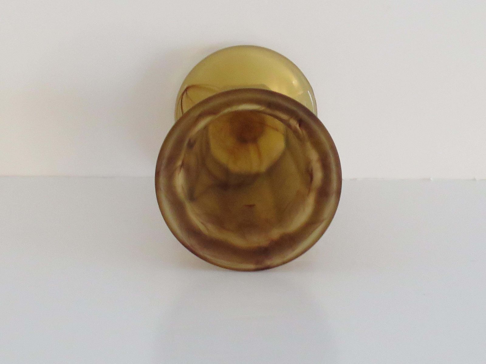 199.0 Art Deco Glass Vase By George Davidson In Amber Cloud Glass, Circa 1930s photo