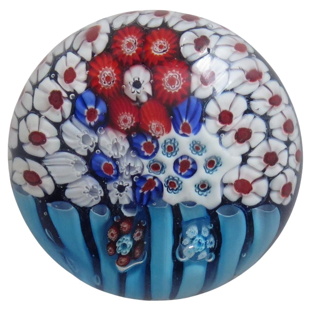 Glass Millefiori Paperweight By Strathearn Or Perthshire Scotland, Circa 1970