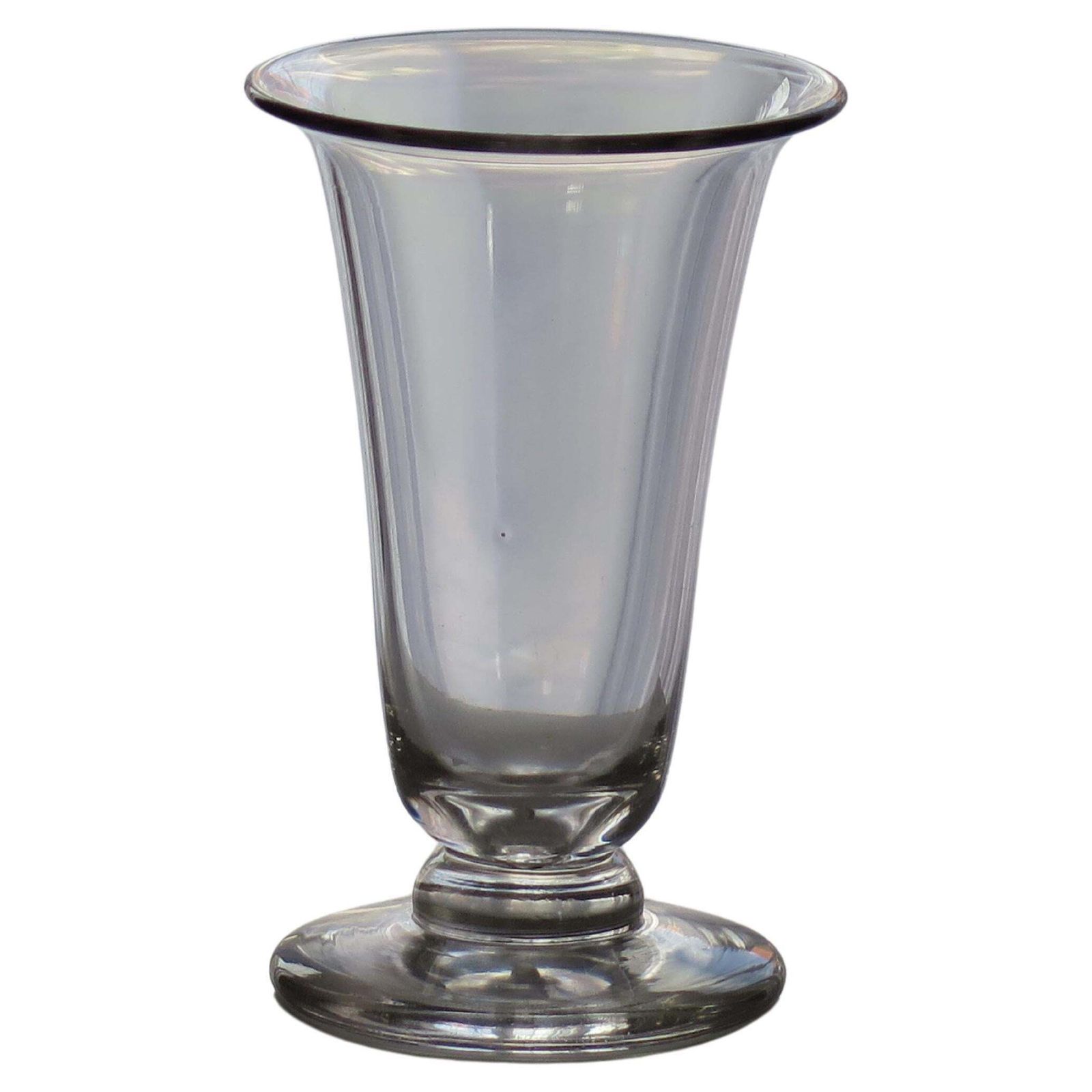 18th C Georgian Jelly Glass With Bell Bowl Cushion Knop Hand Blown, Ca 1790