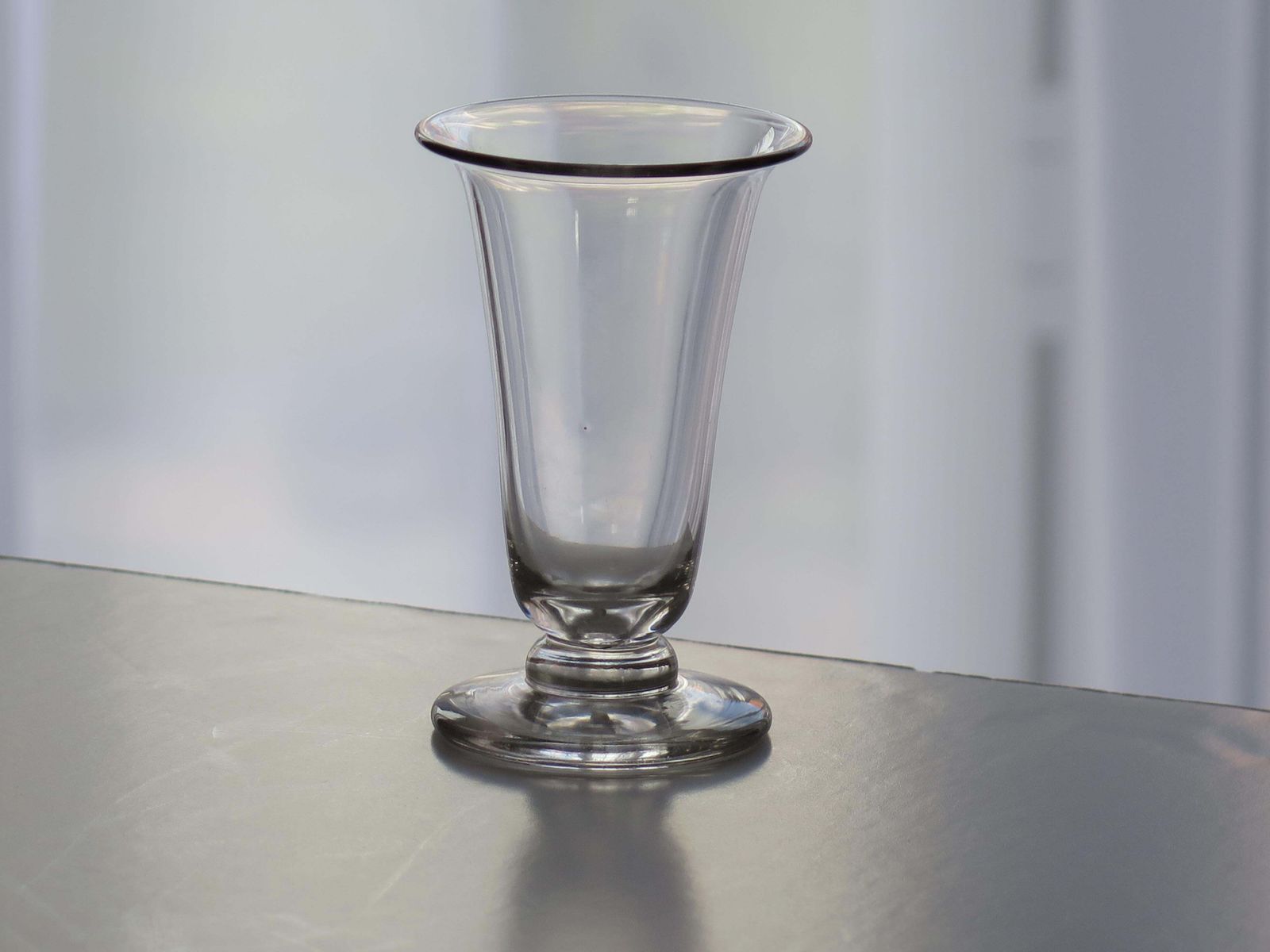 18th C Georgian Jelly Glass With Bell Bowl Cushion Knop Hand Blown, Ca 1790 photo furniture
