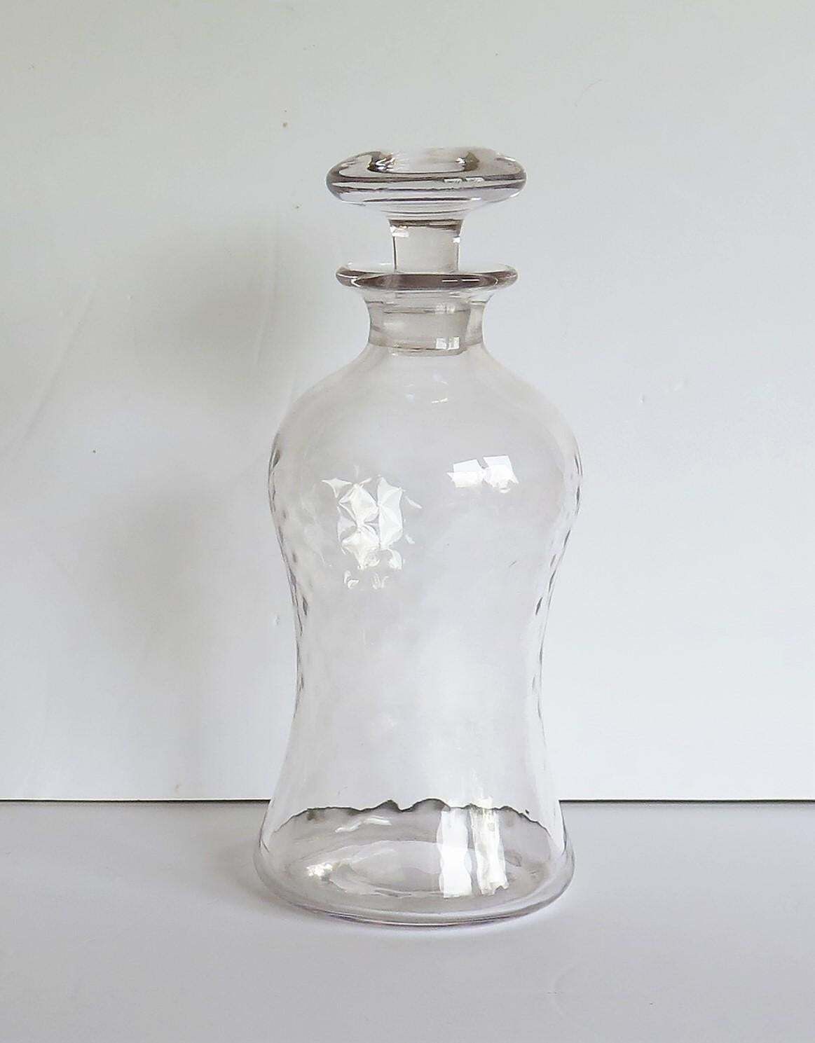 Edwardian Blown Glass Decanter Dimple Moulded With Mushroom Stopper, Circa 1900 photo for sale