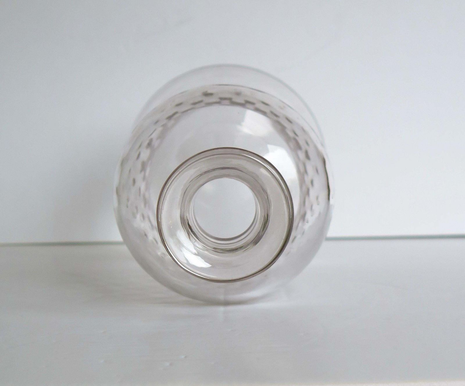 246.0 Edwardian Blown Glass Decanter Dimple Moulded With Mushroom Stopper, Circa 1900 photo