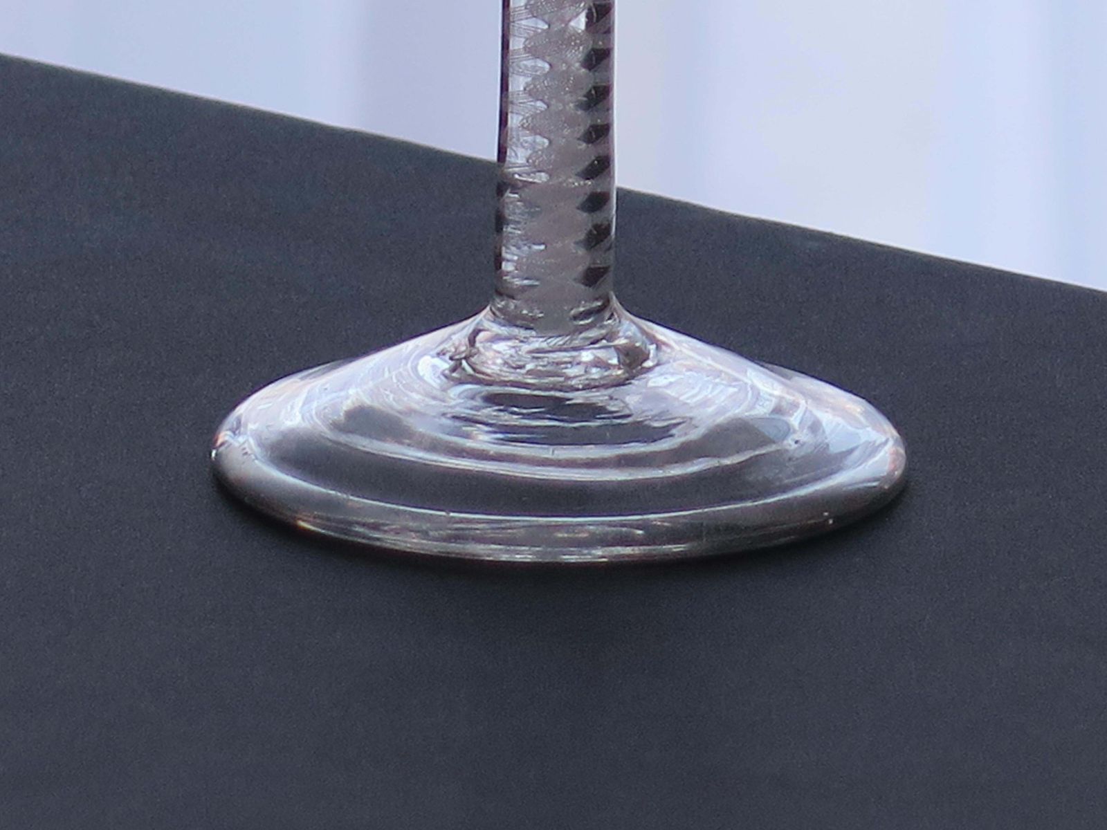photo furniture Mid 18th Century Wine Glass Hand Blown Cotton Twist Stem, English C 1765
