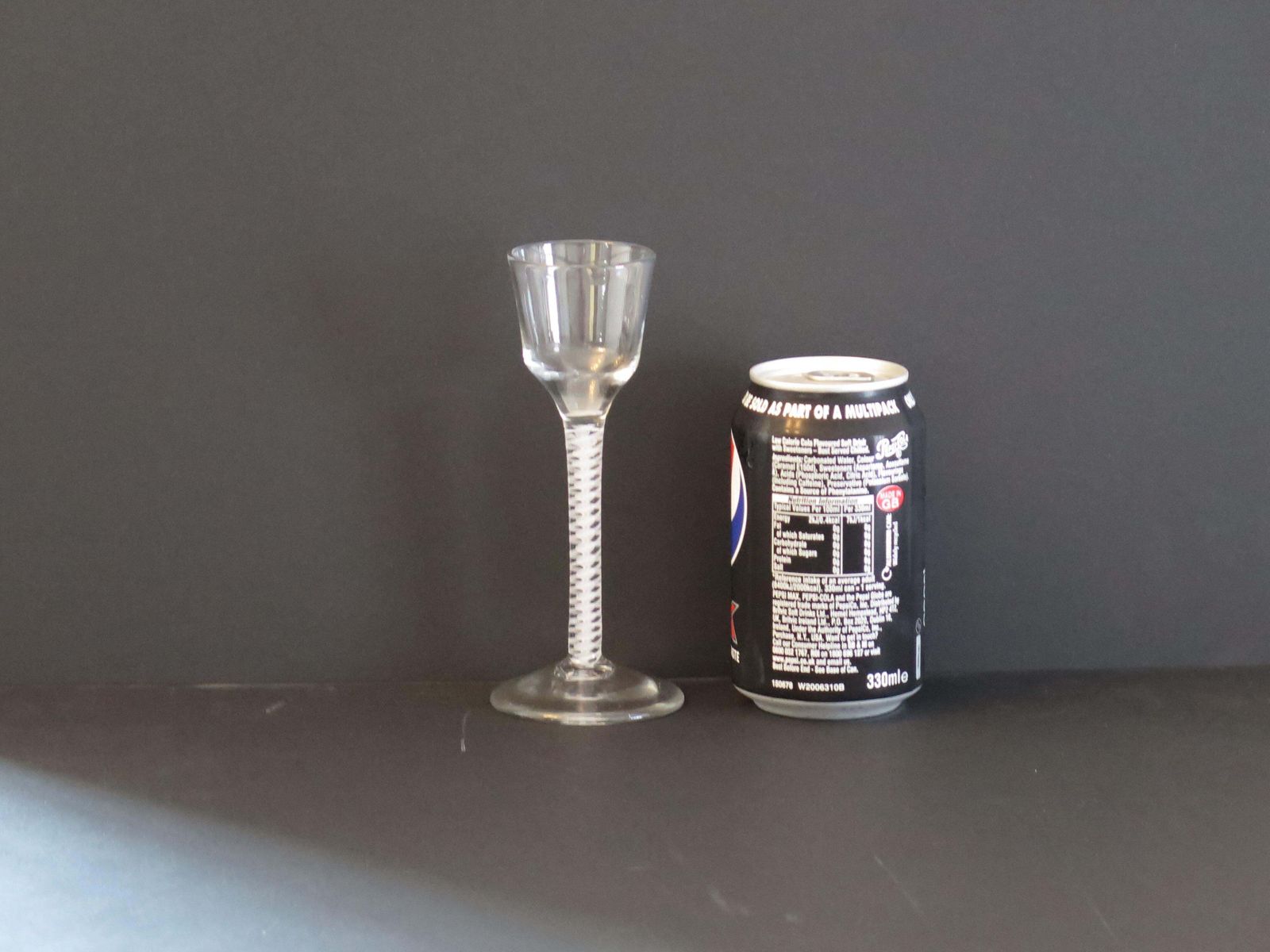 Home Decor Mid 18th Century Wine Glass Hand Blown Cotton Twist Stem, English C 1765 photo