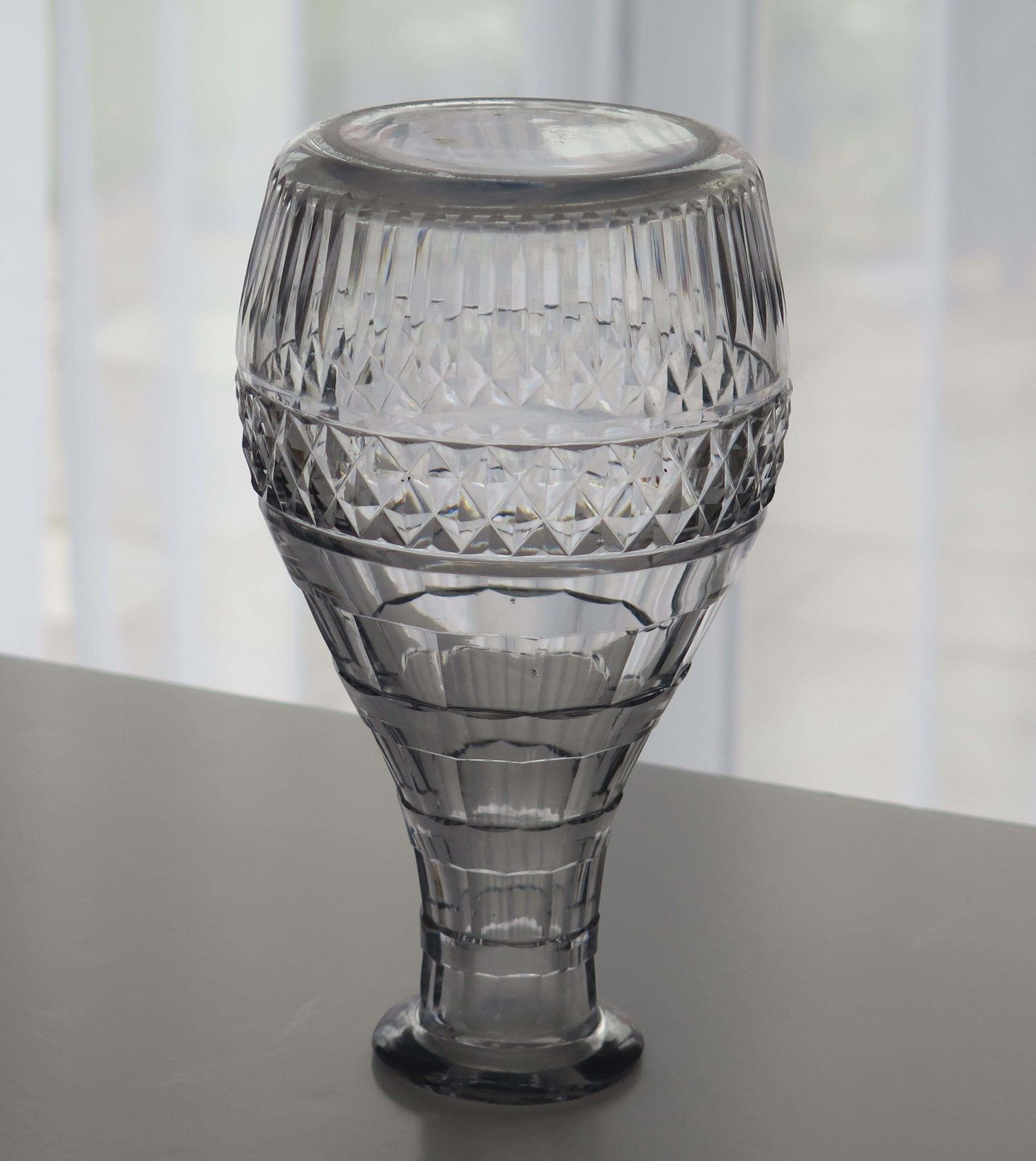 photo for sale Fine Georgian Cut Glass Crystal Decanter Lozenge Stopper, Irish Circa 1800
