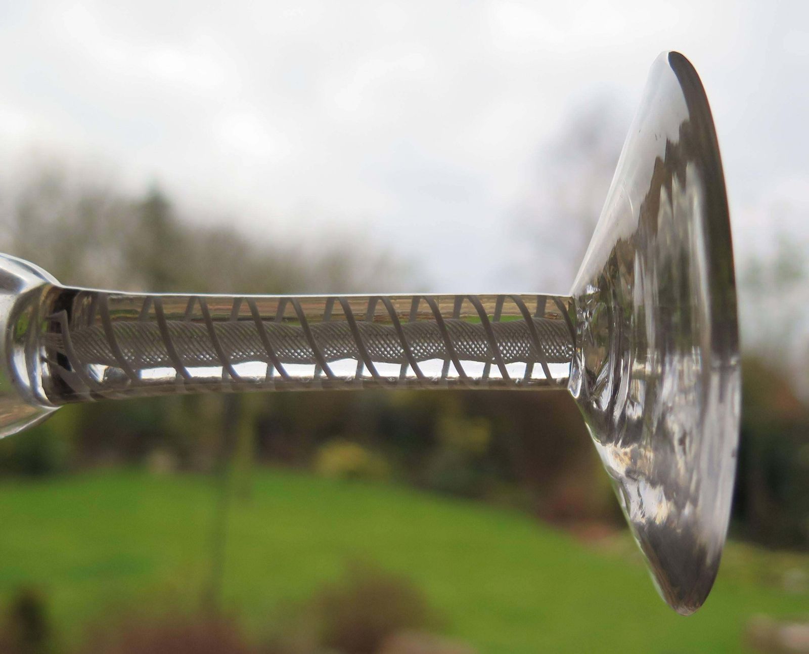 Georgian Ale Or Wine Drinking Glass Hand Blown Cotton Twist Stem, English C 1765 photo 708.0