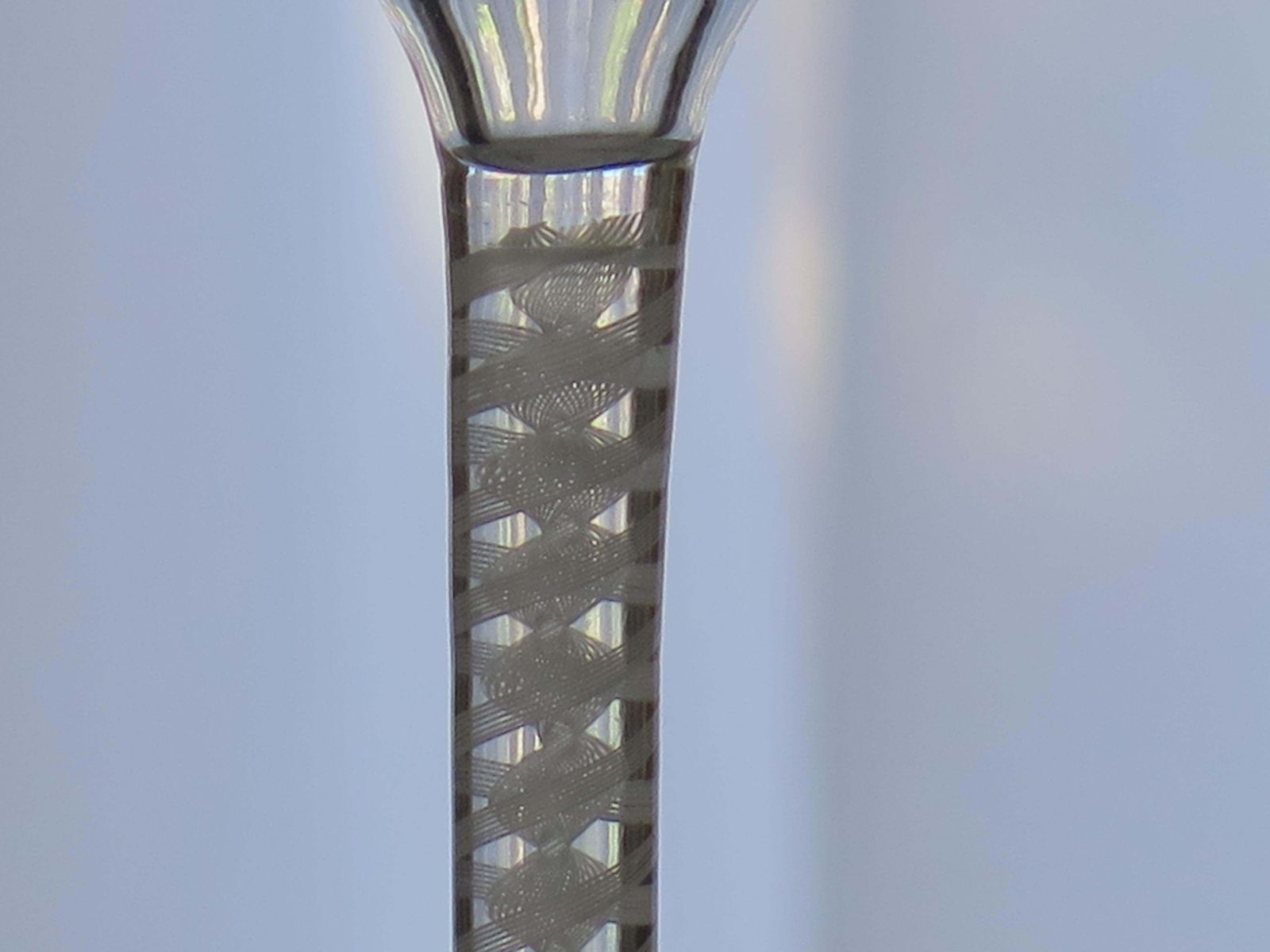 Mid 18th Century Cordial Wine Glass Hand Blown Cotton Twist Stem, English C 1765 photo vinterior