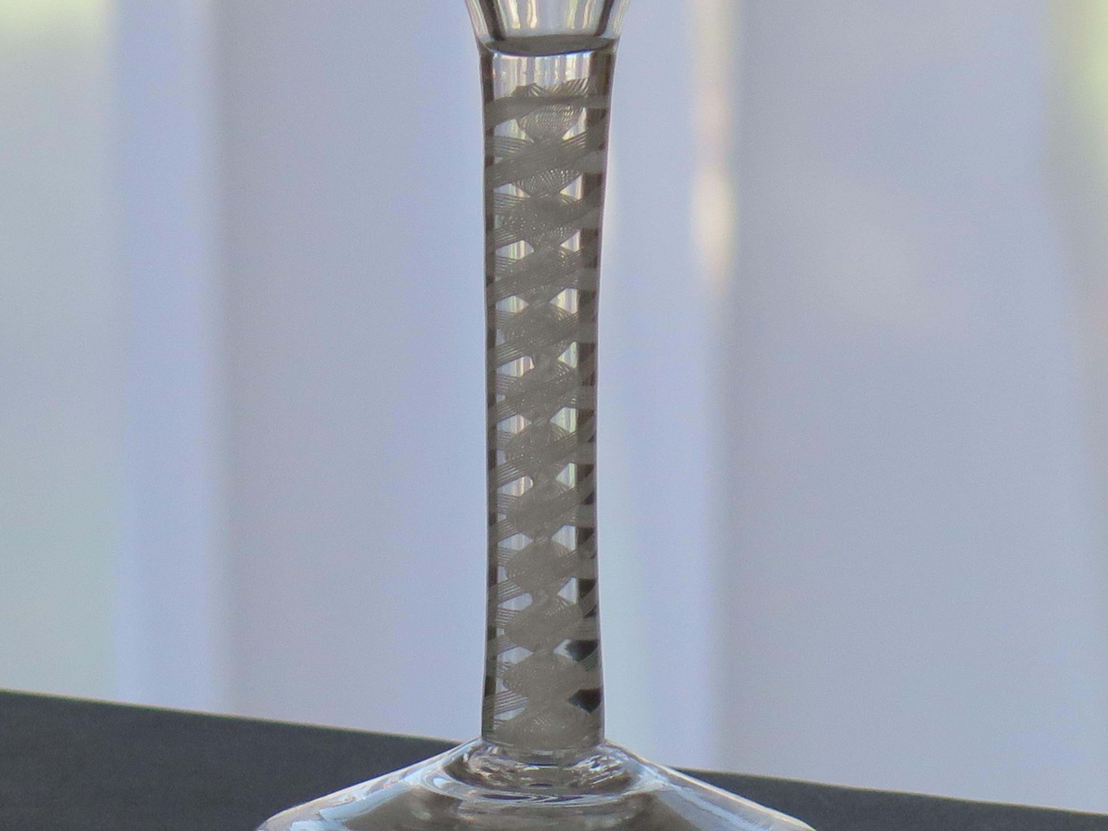 Mid 18th Century Cordial Wine Glass Hand Blown Cotton Twist Stem, English C 1765 photo buy