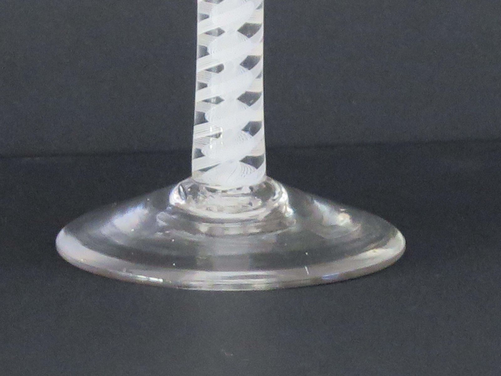 Home Decor Mid 18th Century Cordial Wine Glass Hand Blown Cotton Twist Stem, English C 1765 photo