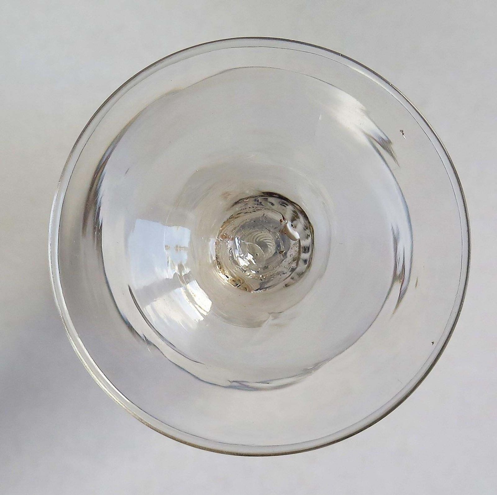 photo buy Mid 18th Century Georgian Tall Wine Glass Hand Blown Cotton Twist Opaque Stem