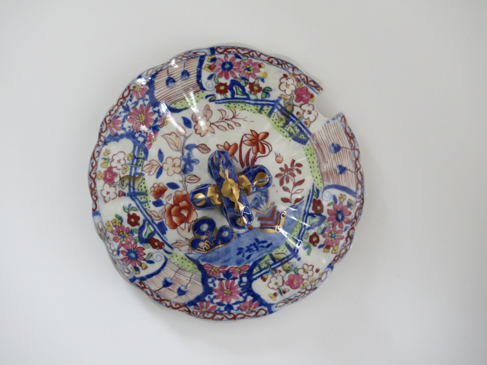 575.0 Georgian Masons Ironstone Sauce Tureen & Base Plate Vase & Rock Ptn, Circa 1818 photo
