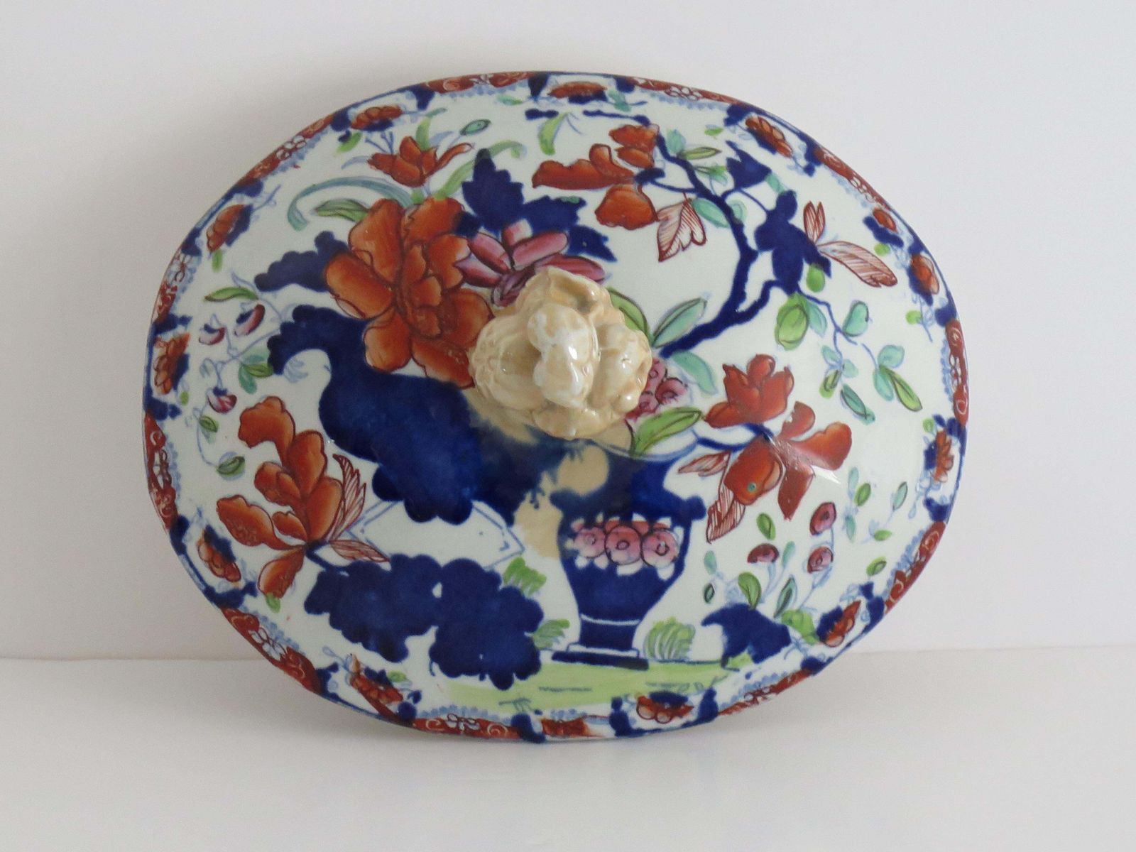 photo vinterior Rare Georgian Masons Ironstone Bread Bin In Vase And Jardinière Ptn,  Circa 1815