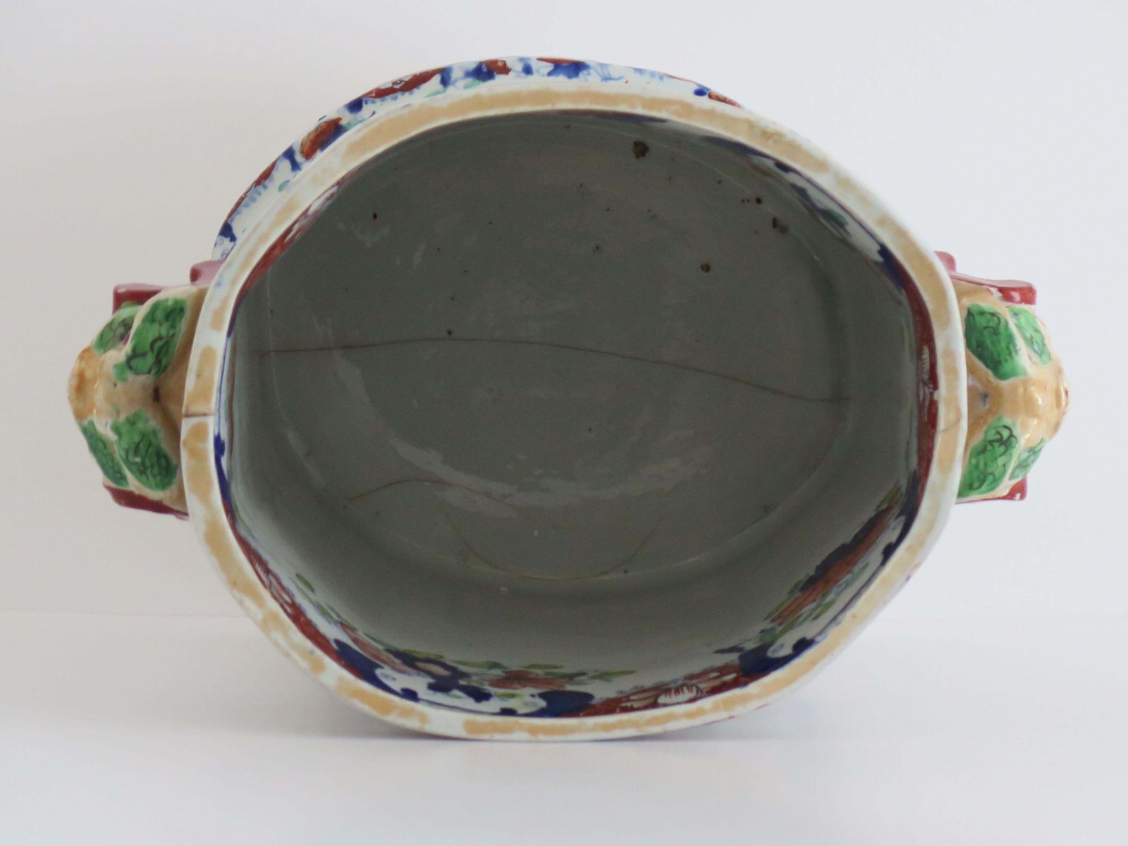 photo vintage Rare Georgian Masons Ironstone Bread Bin In Vase And Jardinière Ptn,  Circa 1815