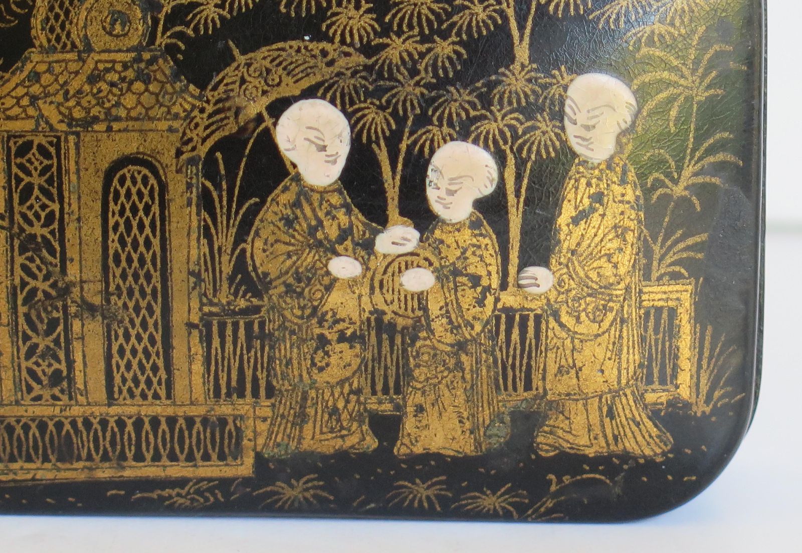 photo furniture Japanese Laquered Box With Hinged Lid Hand Painted, 19th Century Meiji Period