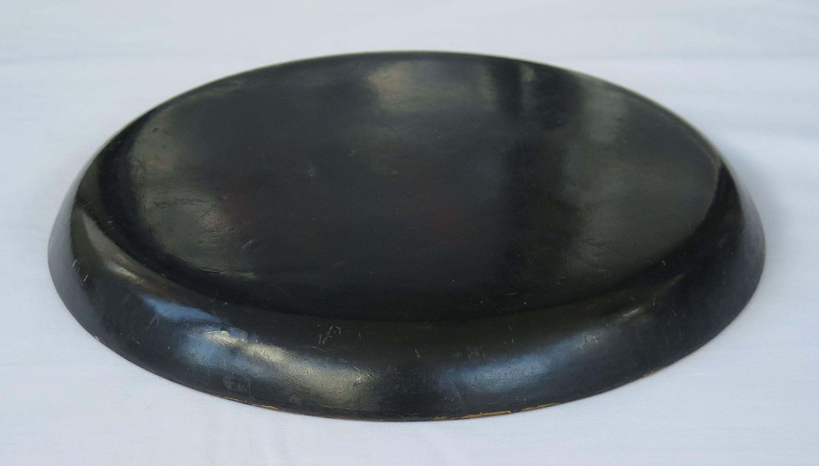photo for sale Japanese Laquered Tray Decorated With People On A Verandah, Meiji Period