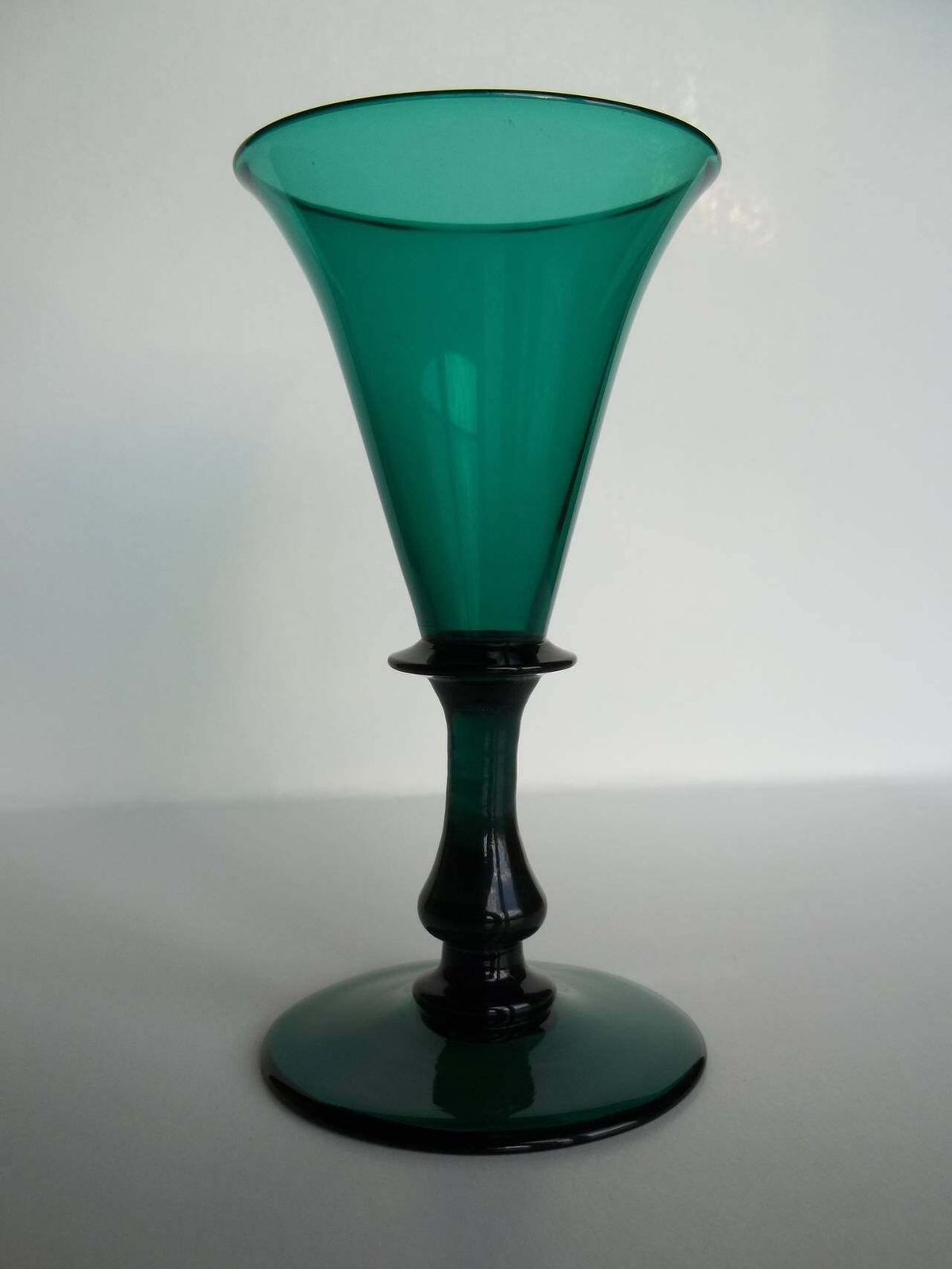 Georgian Wine Glass Bristol Green Bell Bowl Knopped Stem, English, Circa 1815 photo furniture