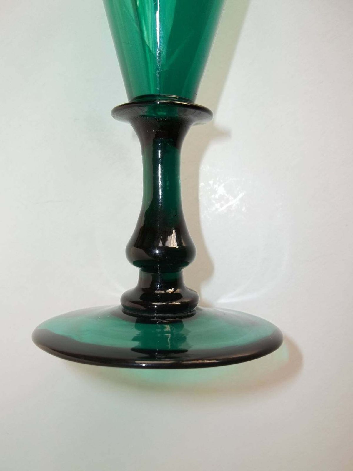 Georgian Wine Glass Bristol Green Bell Bowl Knopped Stem, English, Circa 1815 photo Home Decor