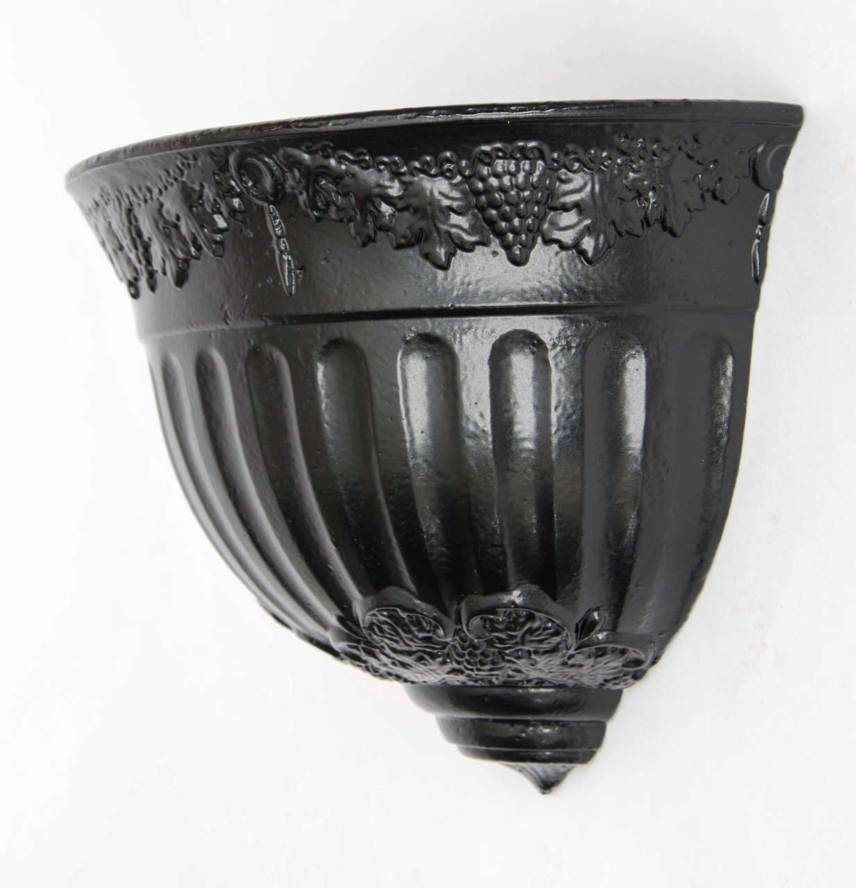 Pair Georgian Regency Period Wall Planters Cast Iron With Good Detail, Ca 1820 photo vintage
