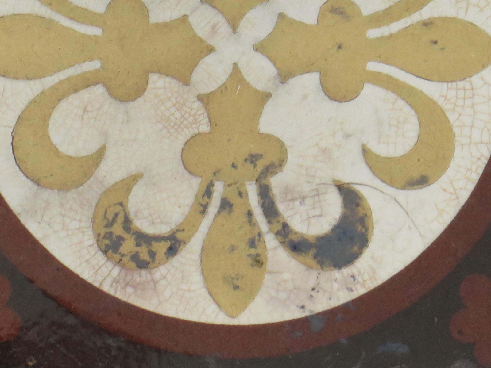 photo furniture Ceramic Tile By William Godwin In Fleur De Lis Pattern, English 19th Century