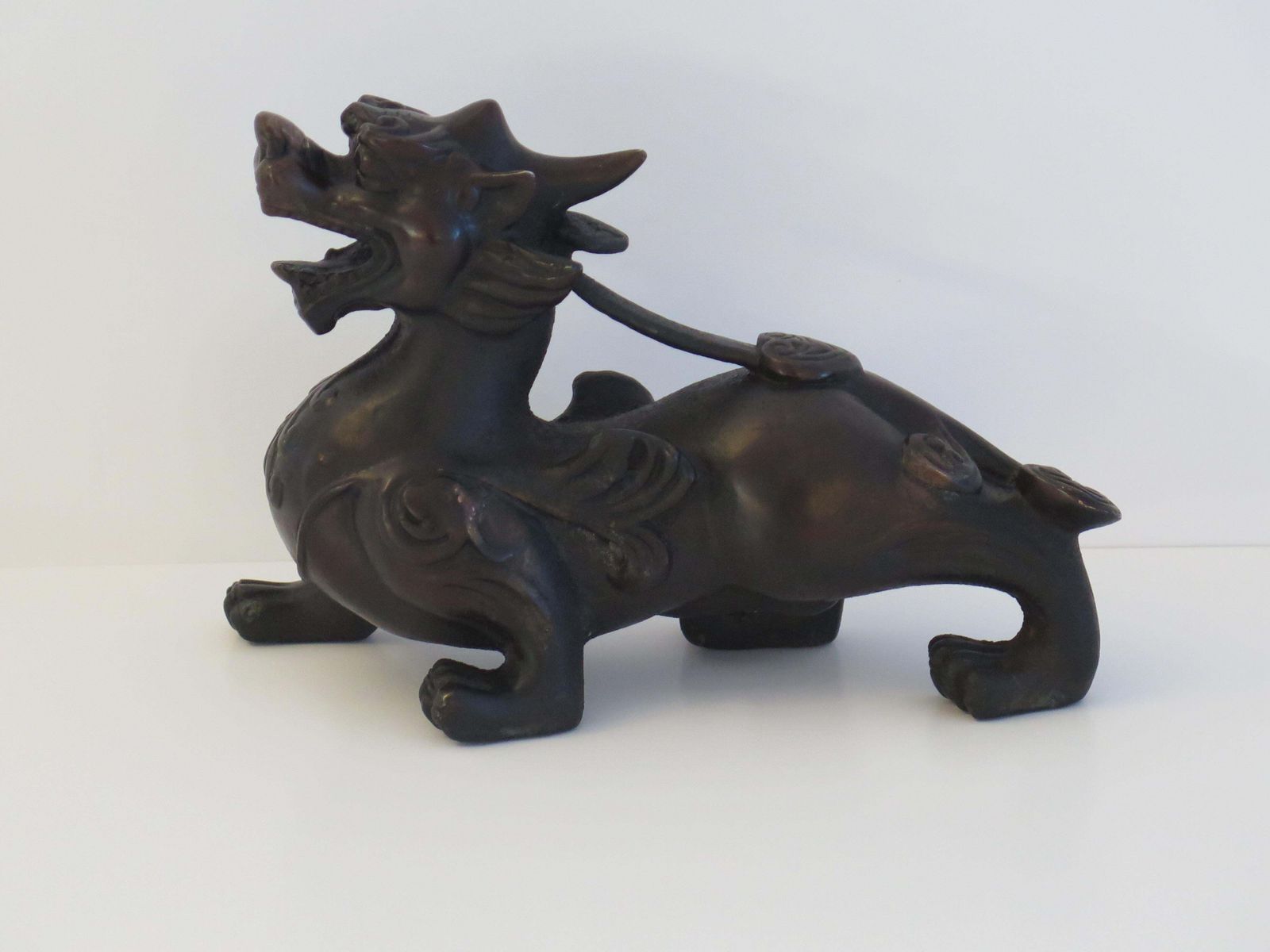 Antique Pair Of Chinese Bronze Foo Dogs Good Detail, 19th Century Qing Dynasty photo 1450.0