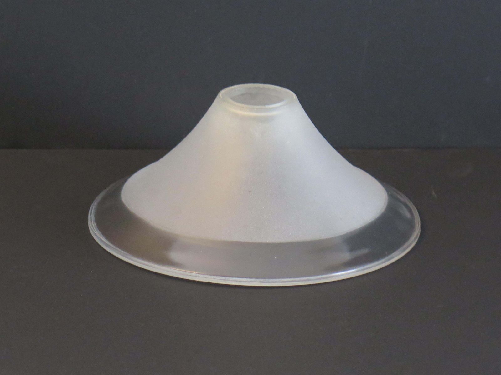 178.0 Art Deco Period Glass Lampshades Pair (B) Conical & Frosted, Circa 1925 photo