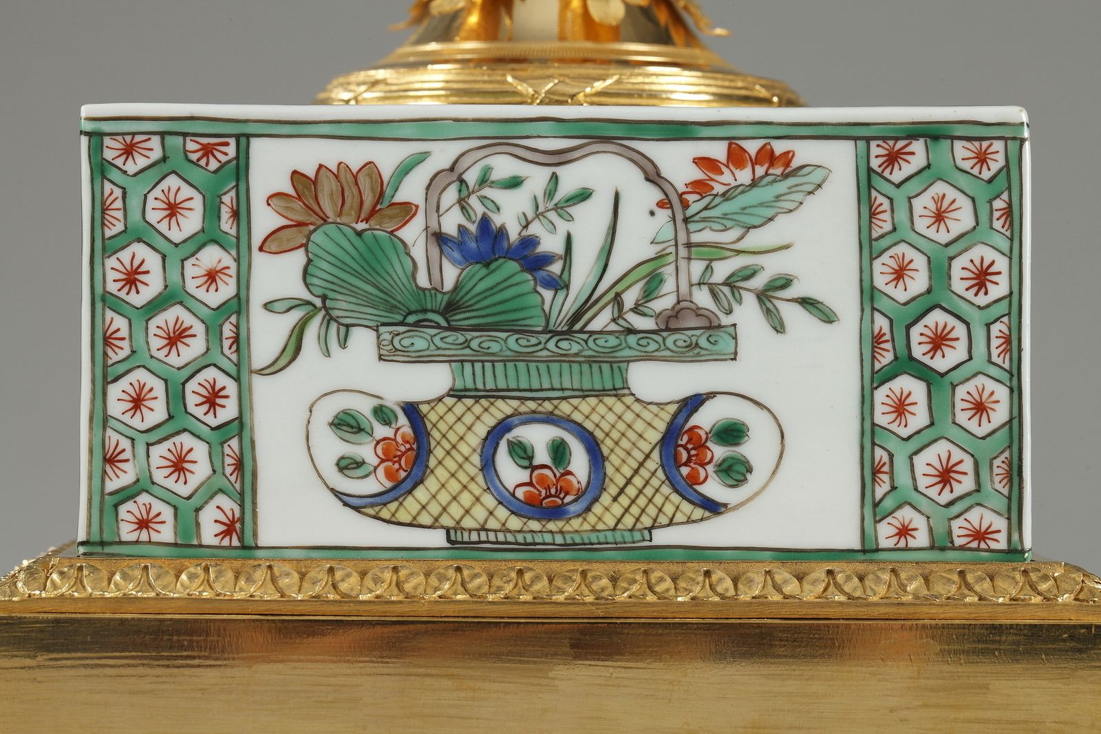 Encrier en porcelaine « famille verte » par Samson photo vintage
