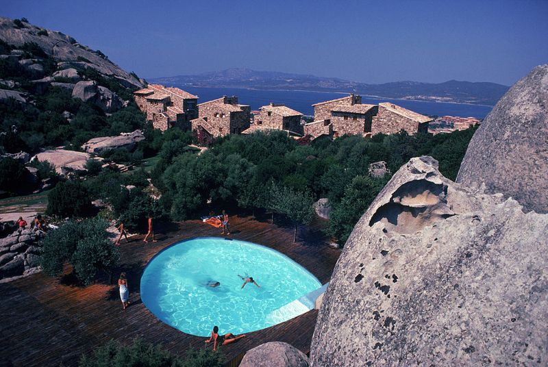 Slim Aarons 'Pool At Porto Rotondo' Framed White