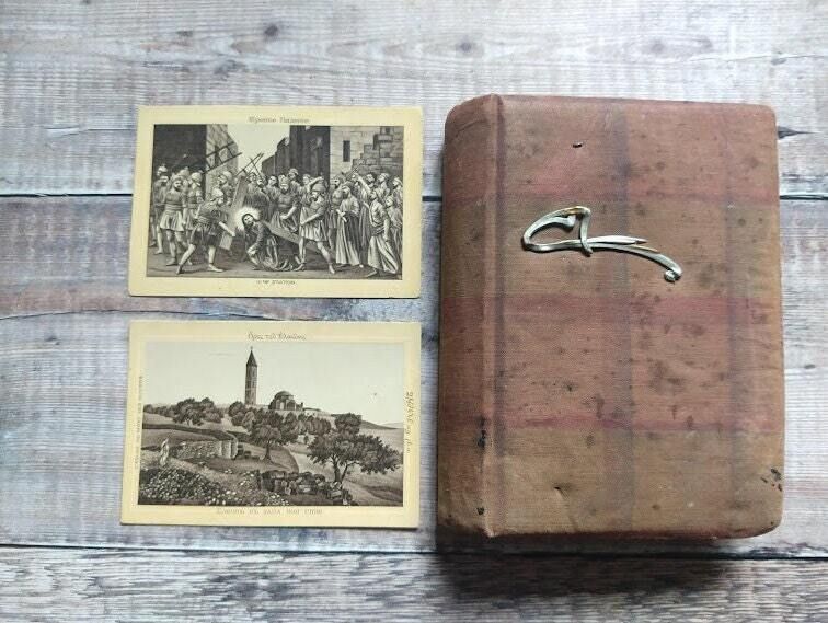 33 Old Religious Cards In Album