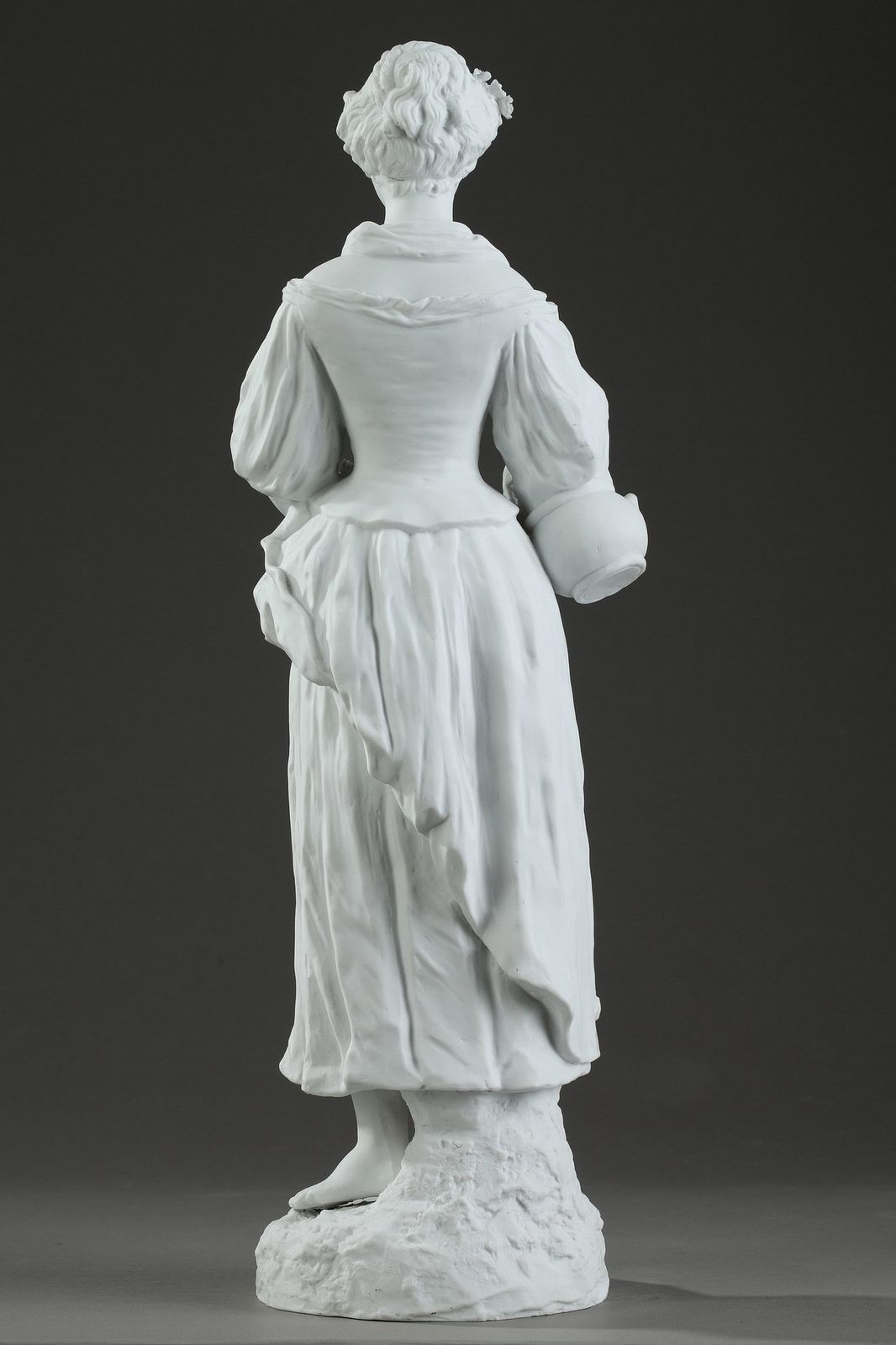 1117.0 Biscuit Statuette "Young Woman With Flowers"  19th Century Period photo