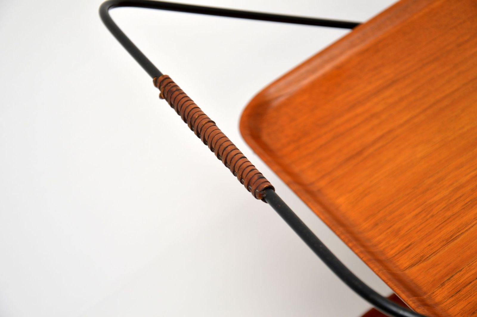 photo for sale Pair Of Vintage Swedish Teak Side Tables / Trolleys