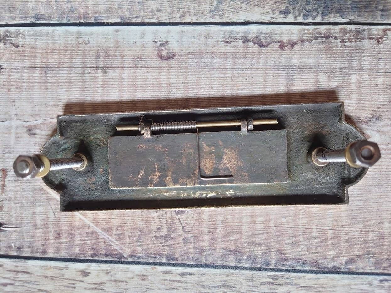 photo for sale Small Stunning Gothic Polished Brass Door Mail Slot