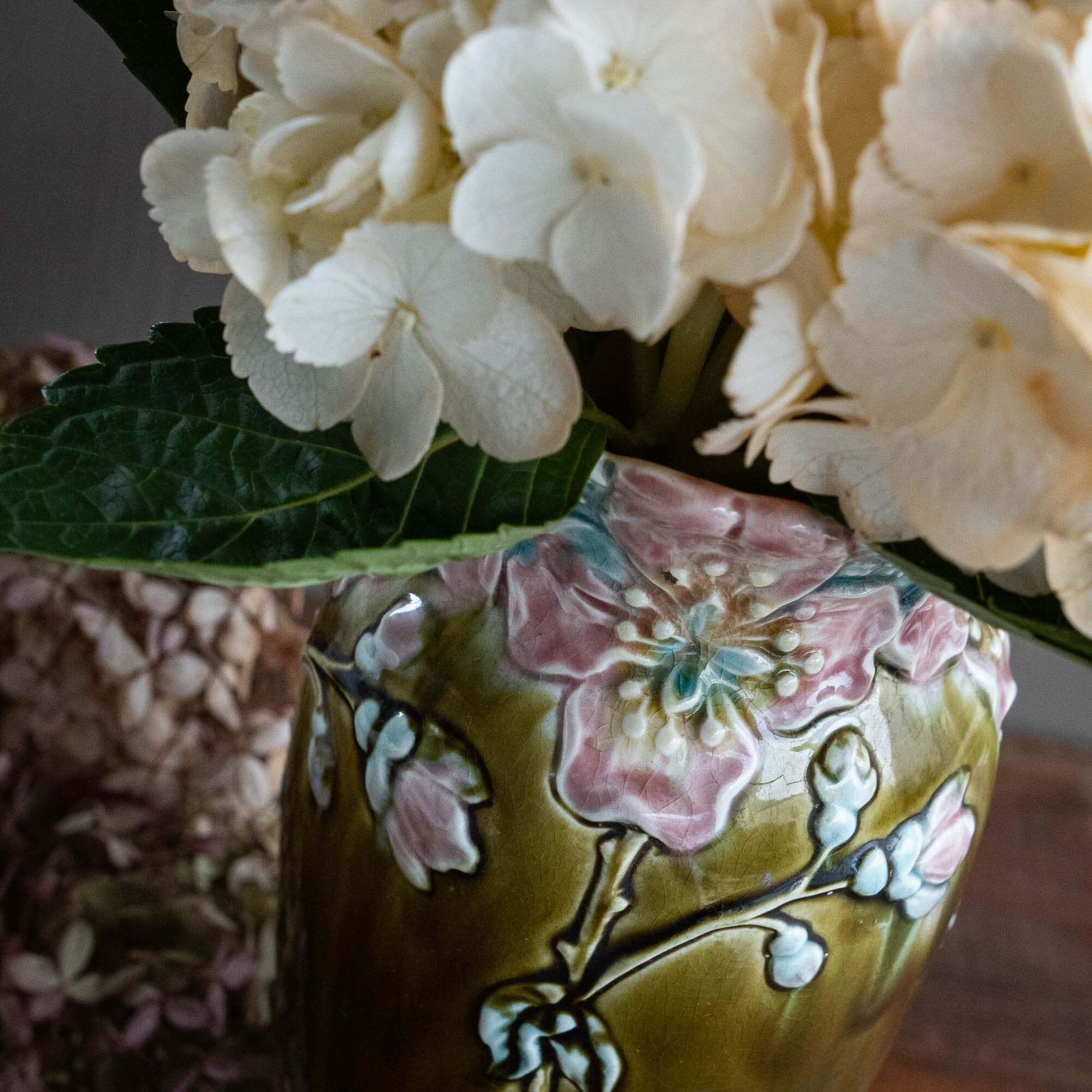 Rare French Art Deco Barbotine Vase   A.G. De Bruyen Fives Lille   C1890s photo for sale