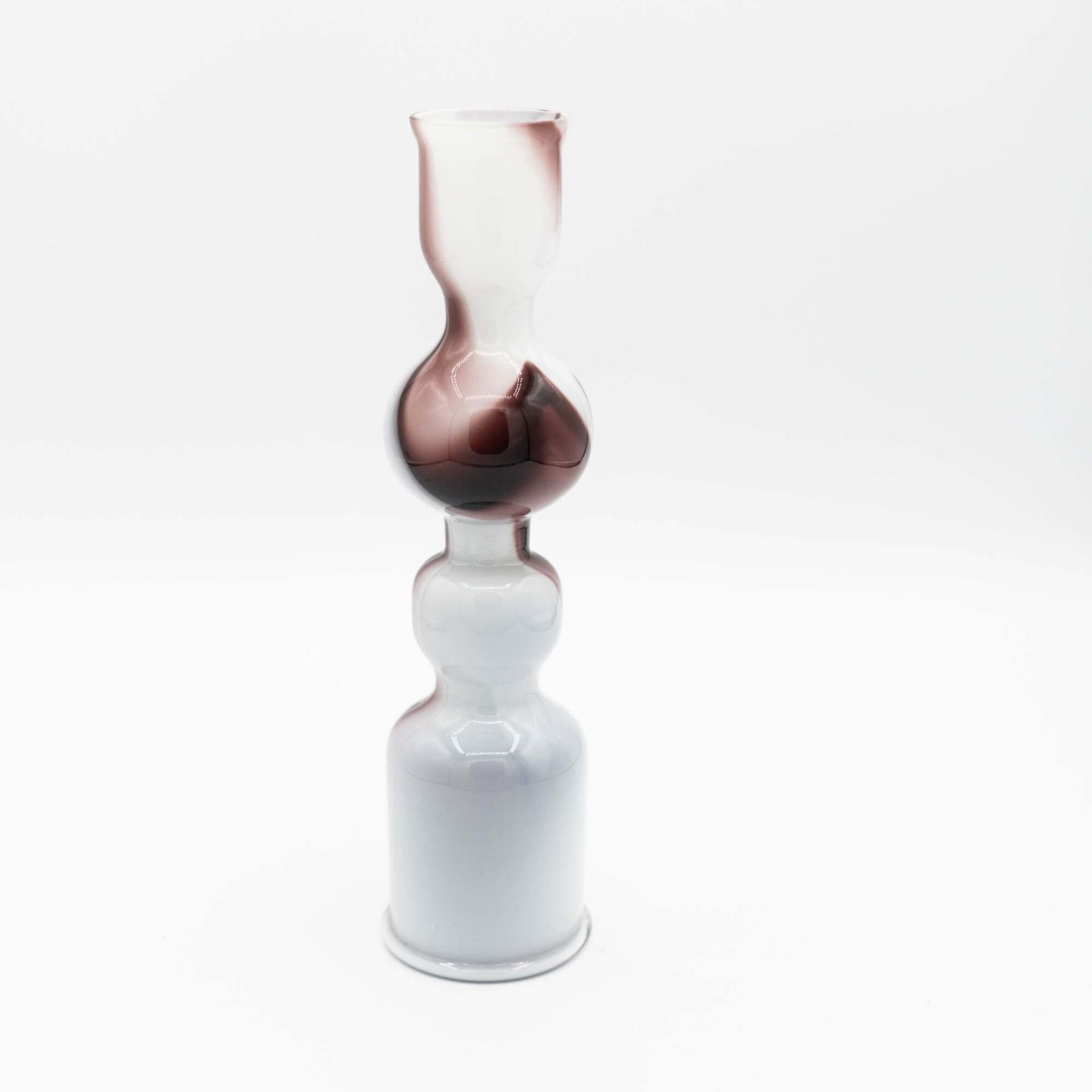 Vintage Purple & White Murano Glas Vase   Bicolore   Carlo Moretti   1970s photo for sale