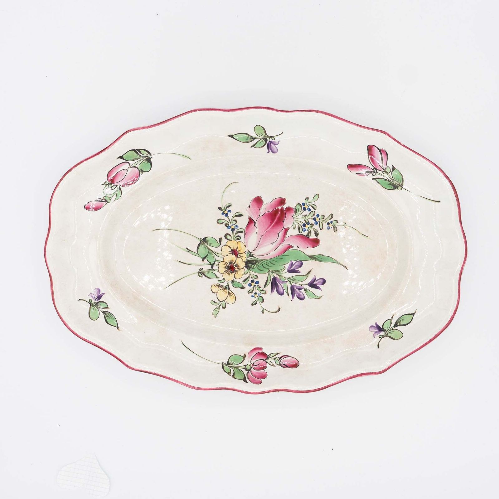 Antique Oval French Platter   Luneville   Early 20th Century