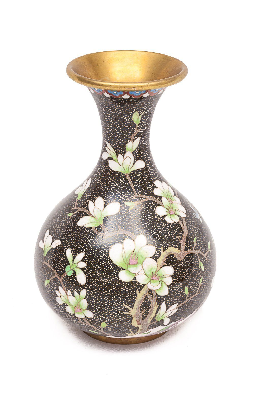 Chinese Enamelled Brass Vase, Early 20th Century
