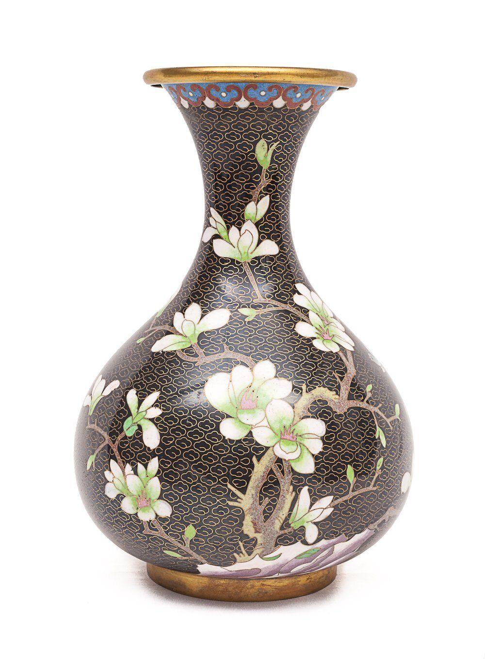 Chinese Enamelled Brass Vase, Early 20th Century photo vinterior